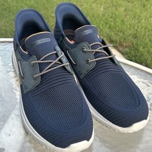 Skechers Delson 3.0 Roth Slip In Comfort Shoes Men's Sz 13 Navy‎ Blue 210606